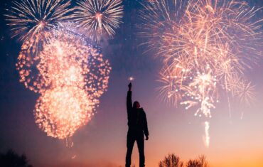 man with fireworks