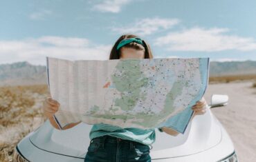 woman looking at the map